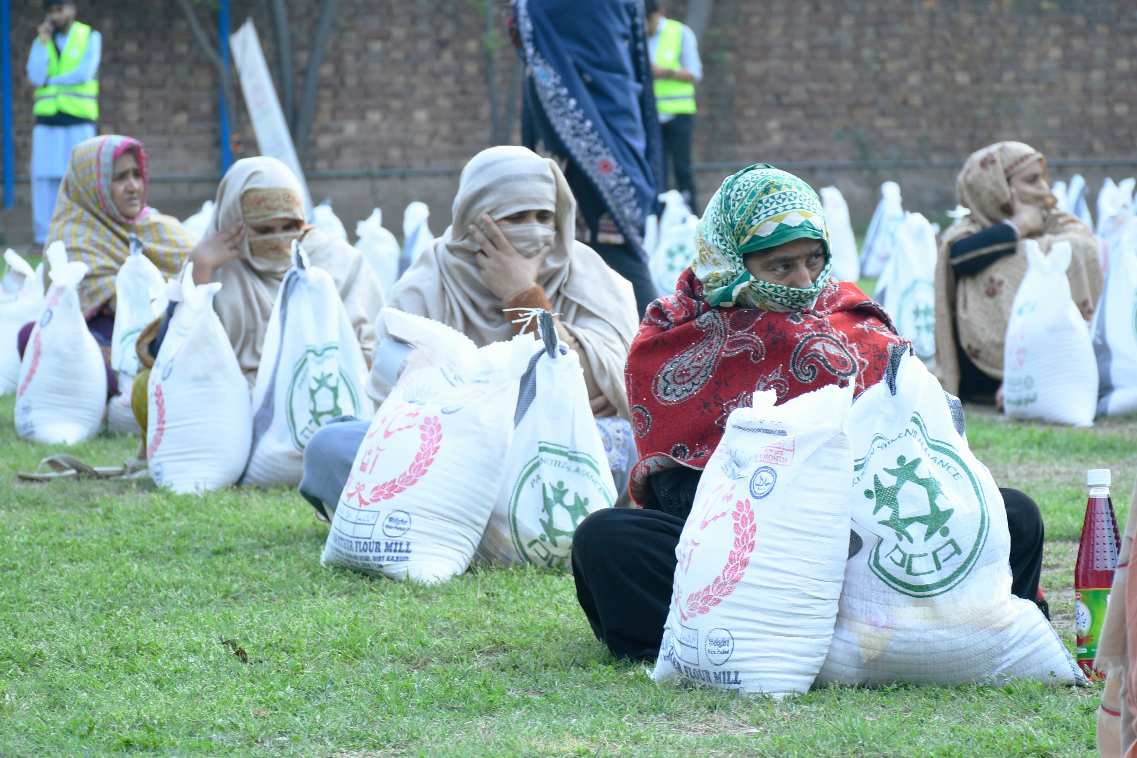 Ramazan ration package distribution among underprivileged families in Lahore.
