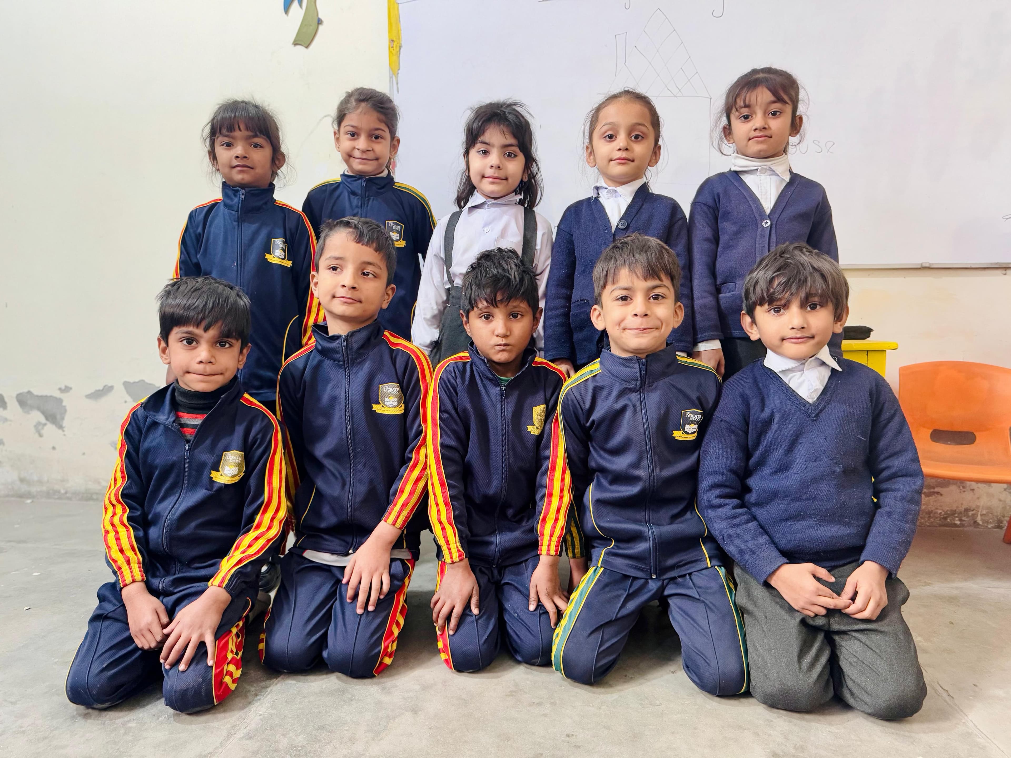 Students of the junior section at The Lyceate School, a charity school by Pakistan Citizens Alliance.
